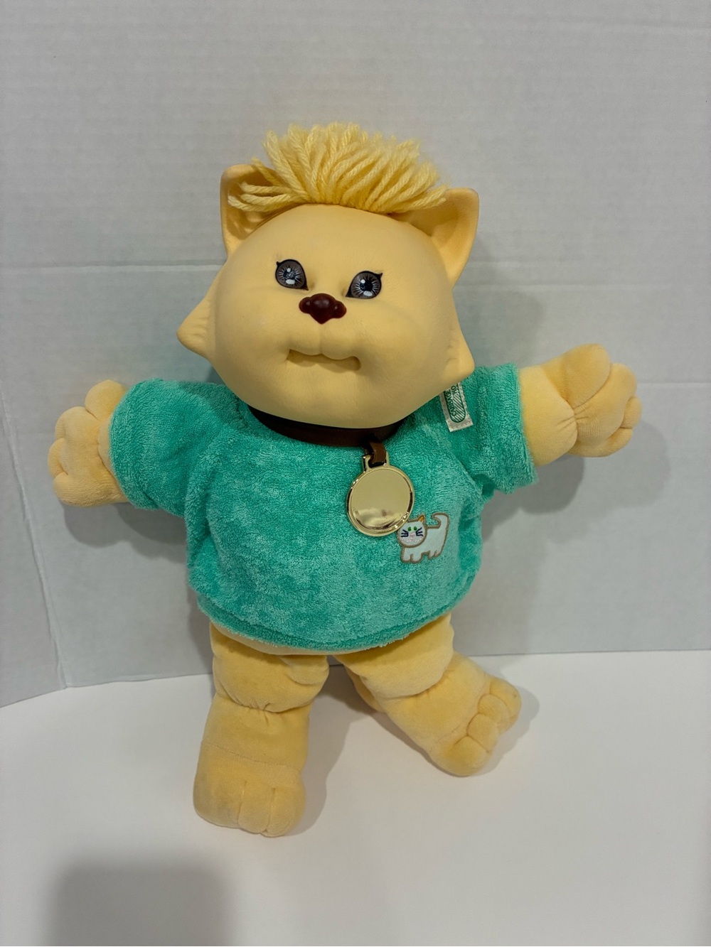 Vintage 1983 Cabbage Patch Kids Koosas Cat Plush Yellow Coleco
